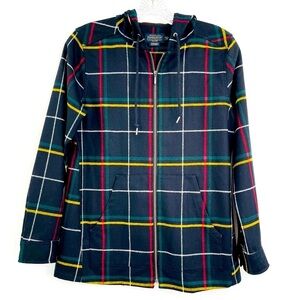 Pendleton wool plaid zip up hoodie jacket